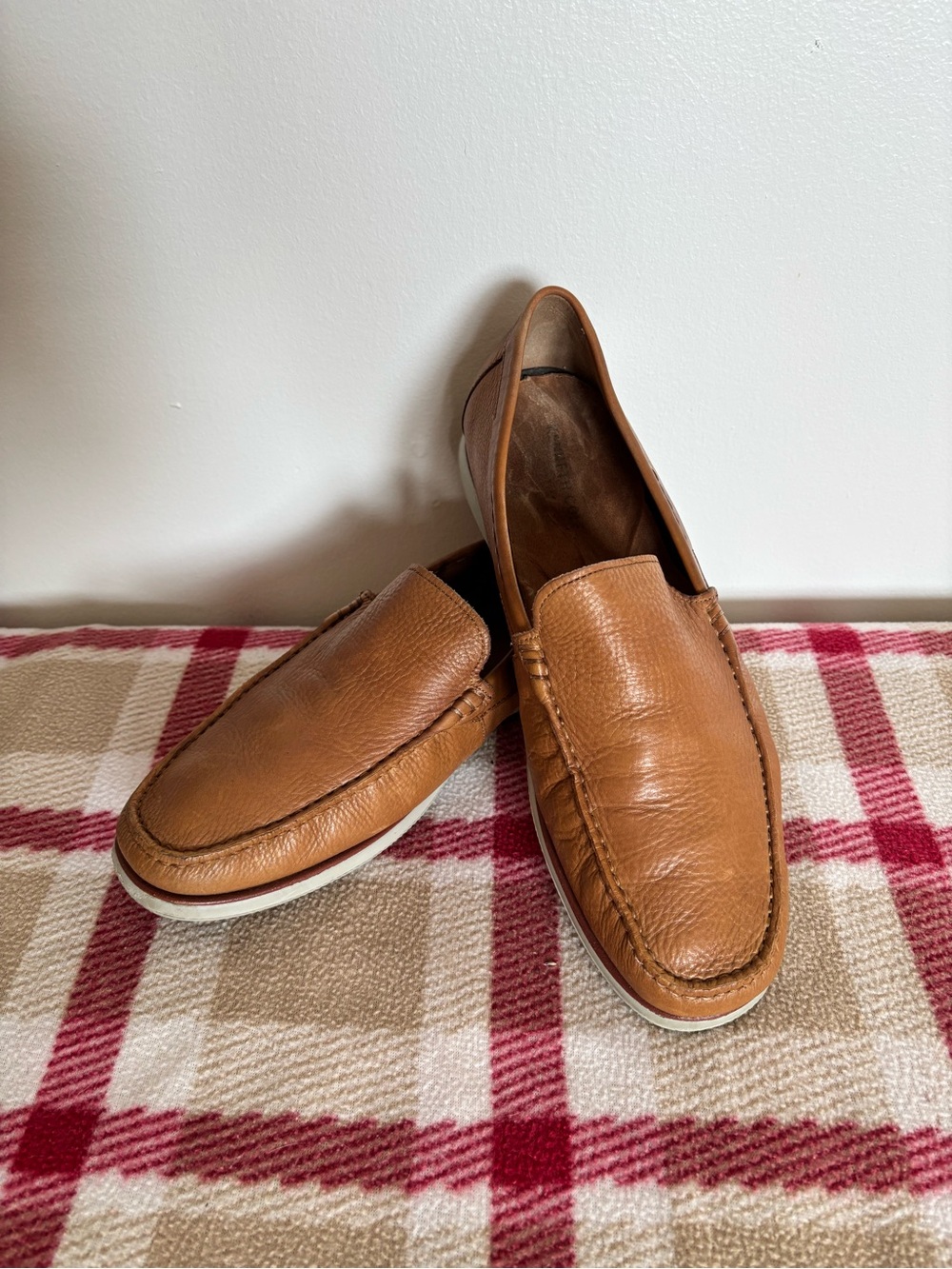 Kenneth Cole Brown Leather Slip-On Loafers